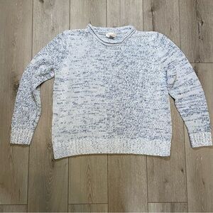 Studio Works Light‎ Blue White Knit Sweater Pullover L